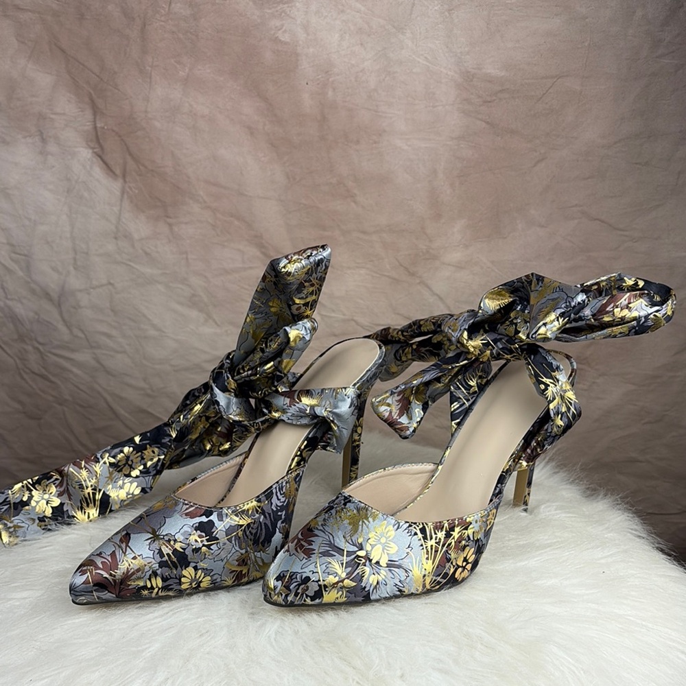 Floral Patterned Women's Heels